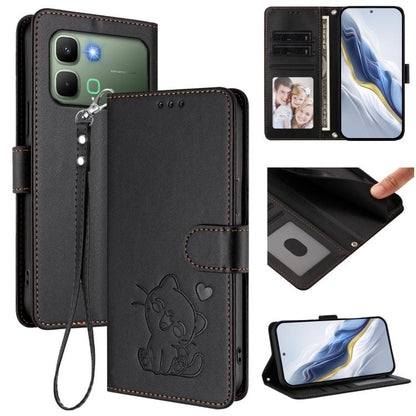 Embossed Heart Cat Leather Phone Case with Hand Strap, For Infinix GT 50 Pro 5G, For Infinix Note Edge 5G, For Infinix Smart 20 4G, For Infinix Note 60 5G / Note 60 Pro 5G, For Infinix Hot 60 4G / 60i 4G, For Infinix Hot 60 Pro+ 4G                     ...