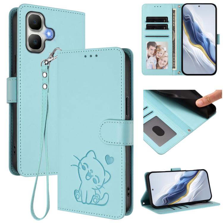 Embossed Heart Cat Leather Phone Case with Hand Strap, For Infinix GT 50 Pro 5G, For Infinix Note Edge 5G, For Infinix Smart 20 4G, For Infinix Note 60 5G / Note 60 Pro 5G, For Infinix Hot 60 4G / 60i 4G, For Infinix Hot 60 Pro+ 4G                     ...