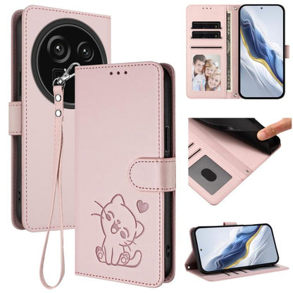 Embossed Heart Cat Leather Phone Case with Hand Strap, For Sharp Aquos wish6, For Sharp Aquos R11, For Sharp Aquos Sense 10, For Sharp Aquos R10, For Sharp Aquos wish5, For Sharp Basio Active3, For Sharp Aquos Sense9 Plus, For Sharp Aquos Sense9       ...