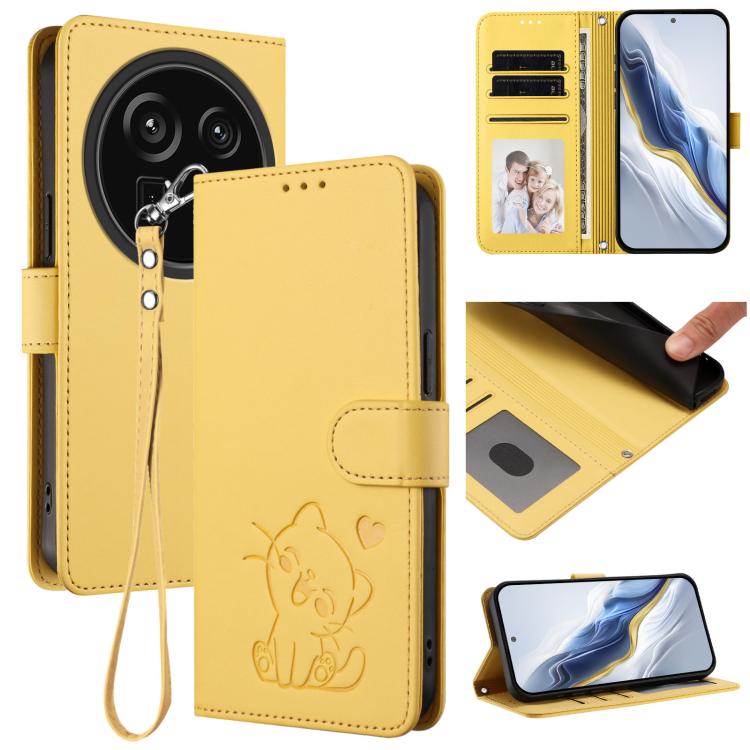 Embossed Heart Cat Leather Phone Case with Hand Strap, For Sharp Aquos wish6, For Sharp Aquos R11, For Sharp Aquos Sense 10, For Sharp Aquos R10, For Sharp Aquos wish5, For Sharp Basio Active3, For Sharp Aquos Sense9 Plus, For Sharp Aquos Sense9       ...