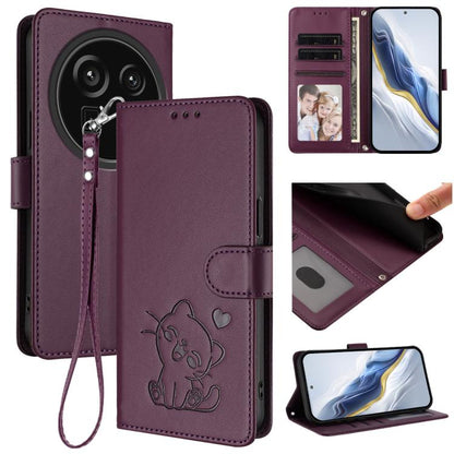 Embossed Heart Cat Leather Phone Case with Hand Strap, For Sharp Aquos wish6, For Sharp Aquos R11, For Sharp Aquos Sense 10, For Sharp Aquos R10, For Sharp Aquos wish5, For Sharp Basio Active3, For Sharp Aquos Sense9 Plus, For Sharp Aquos Sense9       ...