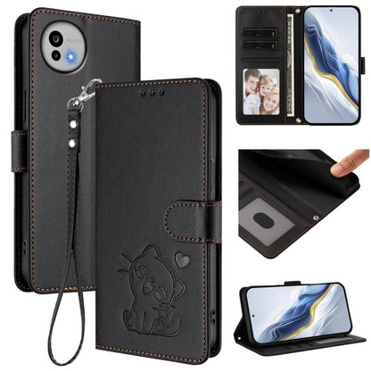 Embossed Heart Cat Leather Phone Case with Hand Strap, For Sharp Aquos wish6, For Sharp Aquos R11, For Sharp Aquos Sense 10, For Sharp Aquos R10, For Sharp Aquos wish5, For Sharp Basio Active3, For Sharp Aquos Sense9 Plus, For Sharp Aquos Sense9       ...