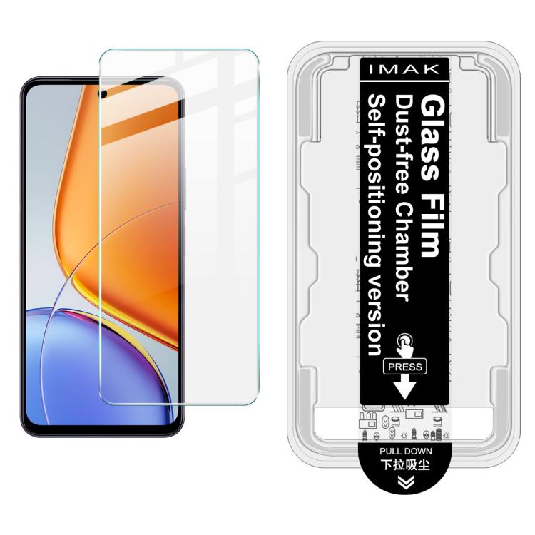 Tempered glass screen protector film with IMak tray and alignment guide, clear finish