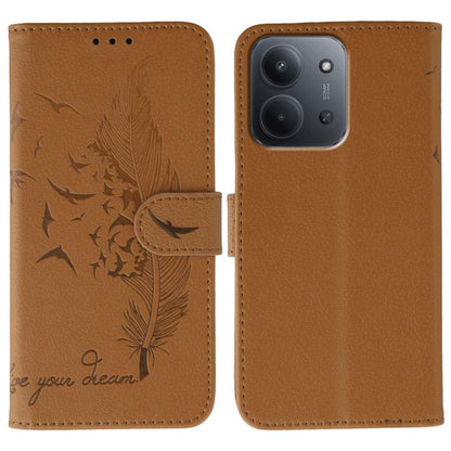 Feather Pattern Litchi Texture Leather Phone Case, For Redmi 15C 5G / 4G EU 173mm, For Redmi 15 5G Global / 15 4G SEA, For Redmi 15 5G / 4G EU 171mm, For Redmi 15C 5G / 4G Global 171mm, For Redmi Turbo 4 Pro 5G / Poco F7