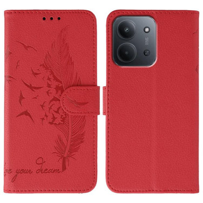 Feather Pattern Litchi Texture Leather Phone Case, For Redmi 15C 5G / 4G EU 173mm, For Redmi 15 5G Global / 15 4G SEA, For Redmi 15 5G / 4G EU 171mm, For Redmi 15C 5G / 4G Global 171mm, For Redmi Turbo 4 Pro 5G / Poco F7
