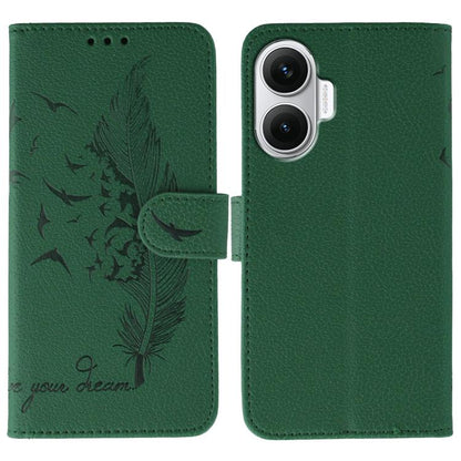 Feather Pattern Litchi Texture Leather Phone Case, For Redmi 15C 5G / 4G EU 173mm, For Redmi 15 5G Global / 15 4G SEA, For Redmi 15 5G / 4G EU 171mm, For Redmi 15C 5G / 4G Global 171mm, For Redmi Turbo 4 Pro 5G / Poco F7