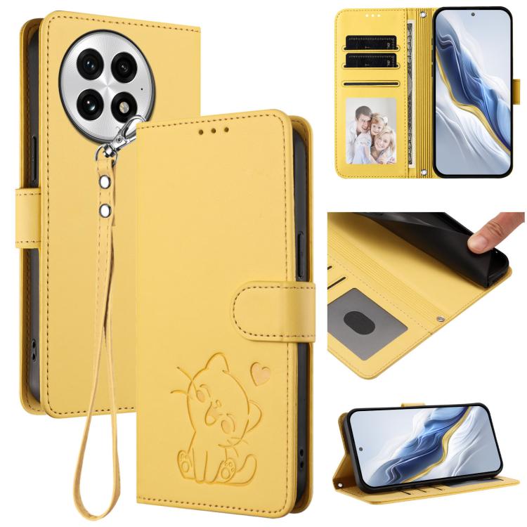 Embossed Heart Cat Leather Phone Case with Hand Strap, For OnePlus Turbo 6X Pro 5G, For OnePlus Turbo 6 / 6V 5G, For OnePlus Nord 5 5G / Ace 5 Ultra, For OnePlus Nord CE5 / Ace 5 Racing, For OnePlus 13T 5G, For OnePlus 13R / Ace 5 Pro / Ace 5          ...