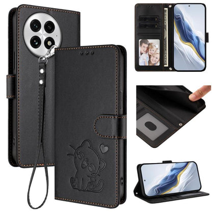 Embossed Heart Cat Leather Phone Case with Hand Strap, For OnePlus Turbo 6X Pro 5G, For OnePlus Turbo 6 / 6V 5G, For OnePlus Nord 5 5G / Ace 5 Ultra, For OnePlus Nord CE5 / Ace 5 Racing, For OnePlus 13T 5G, For OnePlus 13R / Ace 5 Pro / Ace 5          ...