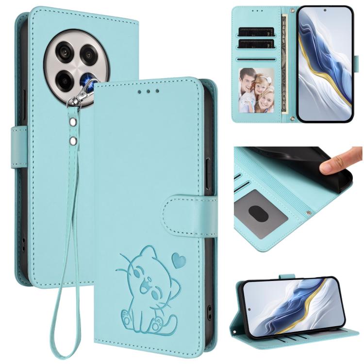 Embossed Heart Cat Leather Phone Case with Hand Strap, For OnePlus Turbo 6X Pro 5G, For OnePlus Turbo 6 / 6V 5G, For OnePlus Nord 5 5G / Ace 5 Ultra, For OnePlus Nord CE5 / Ace 5 Racing, For OnePlus 13T 5G, For OnePlus 13R / Ace 5 Pro / Ace 5          ...