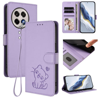 Embossed Heart Cat Leather Phone Case with Hand Strap, For OnePlus Turbo 6X Pro 5G, For OnePlus Turbo 6 / 6V 5G, For OnePlus Nord 5 5G / Ace 5 Ultra, For OnePlus Nord CE5 / Ace 5 Racing, For OnePlus 13T 5G, For OnePlus 13R / Ace 5 Pro / Ace 5          ...