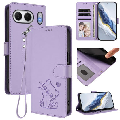 Embossed Heart Cat Leather Phone Case with Hand Strap, For OnePlus Turbo 6X Pro 5G, For OnePlus Turbo 6 / 6V 5G, For OnePlus Nord 5 5G / Ace 5 Ultra, For OnePlus Nord CE5 / Ace 5 Racing, For OnePlus 13T 5G, For OnePlus 13R / Ace 5 Pro / Ace 5          ...
