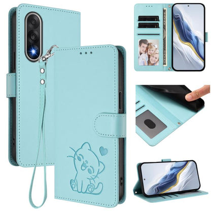 Embossed Heart Cat Leather Phone Case with Hand Strap, For OnePlus Turbo 6X Pro 5G, For OnePlus Turbo 6 / 6V 5G, For OnePlus Nord 5 5G / Ace 5 Ultra, For OnePlus Nord CE5 / Ace 5 Racing, For OnePlus 13T 5G, For OnePlus 13R / Ace 5 Pro / Ace 5          ...