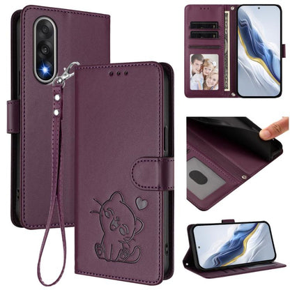 Embossed Heart Cat Leather Phone Case with Hand Strap, For OnePlus Turbo 6X Pro 5G, For OnePlus Turbo 6 / 6V 5G, For OnePlus Nord 5 5G / Ace 5 Ultra, For OnePlus Nord CE5 / Ace 5 Racing, For OnePlus 13T 5G, For OnePlus 13R / Ace 5 Pro / Ace 5          ...