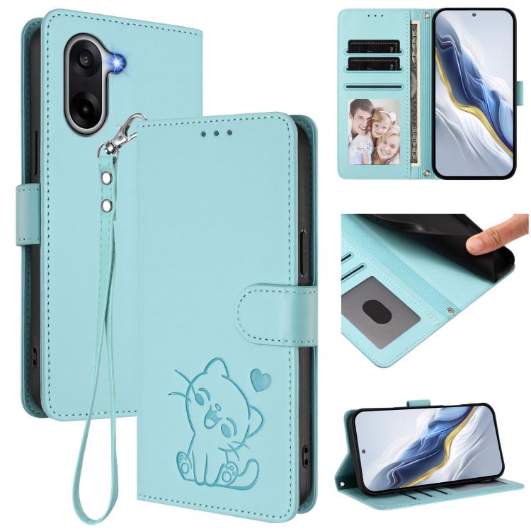 Embossed Heart Cat Leather Phone Case with Hand Strap, For OnePlus Turbo 6X Pro 5G, For OnePlus Turbo 6 / 6V 5G, For OnePlus Nord 5 5G / Ace 5 Ultra, For OnePlus Nord CE5 / Ace 5 Racing, For OnePlus 13T 5G, For OnePlus 13R / Ace 5 Pro / Ace 5          ...