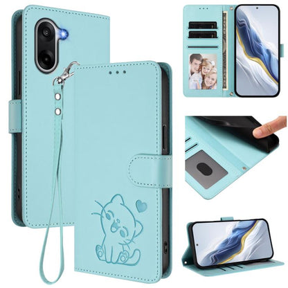 Embossed Heart Cat Leather Phone Case with Hand Strap, For OnePlus Turbo 6X Pro 5G, For OnePlus Turbo 6 / 6V 5G, For OnePlus Nord 5 5G / Ace 5 Ultra, For OnePlus Nord CE5 / Ace 5 Racing, For OnePlus 13T 5G, For OnePlus 13R / Ace 5 Pro / Ace 5          ...