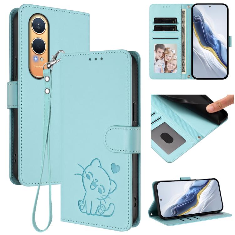 Embossed Heart Cat Leather Phone Case with Hand Strap, For OnePlus Turbo 6X Pro 5G, For OnePlus Turbo 6 / 6V 5G, For OnePlus Nord 5 5G / Ace 5 Ultra, For OnePlus Nord CE5 / Ace 5 Racing, For OnePlus 13T 5G, For OnePlus 13R / Ace 5 Pro / Ace 5          ...