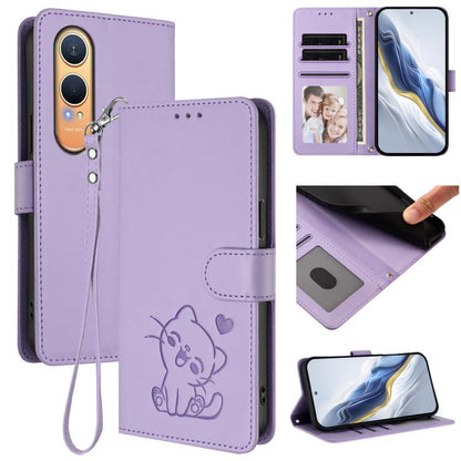 Embossed Heart Cat Leather Phone Case with Hand Strap, For OnePlus Turbo 6X Pro 5G, For OnePlus Turbo 6 / 6V 5G, For OnePlus Nord 5 5G / Ace 5 Ultra, For OnePlus Nord CE5 / Ace 5 Racing, For OnePlus 13T 5G, For OnePlus 13R / Ace 5 Pro / Ace 5          ...
