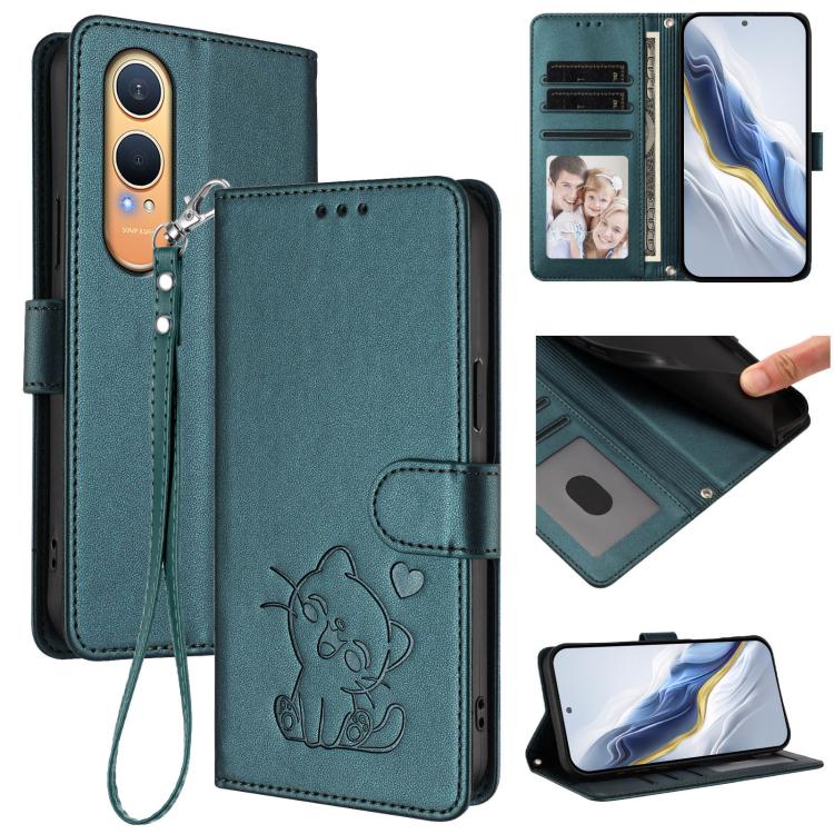 Embossed Heart Cat Leather Phone Case with Hand Strap, For OnePlus Turbo 6X Pro 5G, For OnePlus Turbo 6 / 6V 5G, For OnePlus Nord 5 5G / Ace 5 Ultra, For OnePlus Nord CE5 / Ace 5 Racing, For OnePlus 13T 5G, For OnePlus 13R / Ace 5 Pro / Ace 5          ...