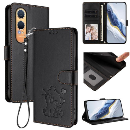 Embossed Heart Cat Leather Phone Case with Hand Strap, For OnePlus Turbo 6X Pro 5G, For OnePlus Turbo 6 / 6V 5G, For OnePlus Nord 5 5G / Ace 5 Ultra, For OnePlus Nord CE5 / Ace 5 Racing, For OnePlus 13T 5G, For OnePlus 13R / Ace 5 Pro / Ace 5          ...