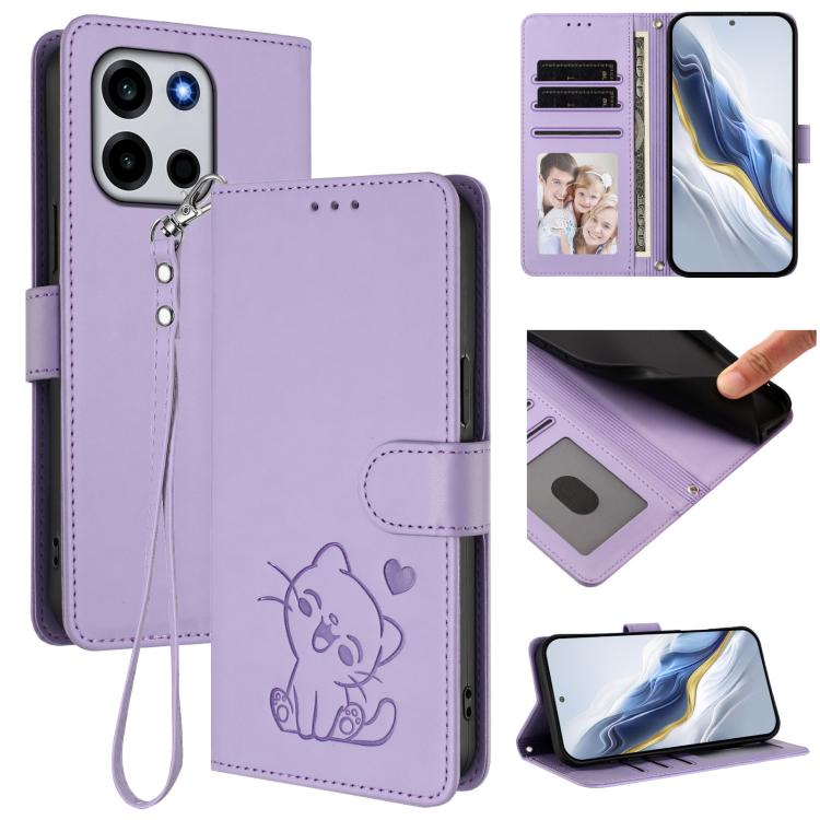 Embossed Heart Cat Leather Phone Case with Hand Strap, For OnePlus Turbo 6X Pro 5G, For OnePlus Turbo 6 / 6V 5G, For OnePlus Nord 5 5G / Ace 5 Ultra, For OnePlus Nord CE5 / Ace 5 Racing, For OnePlus 13T 5G, For OnePlus 13R / Ace 5 Pro / Ace 5          ...