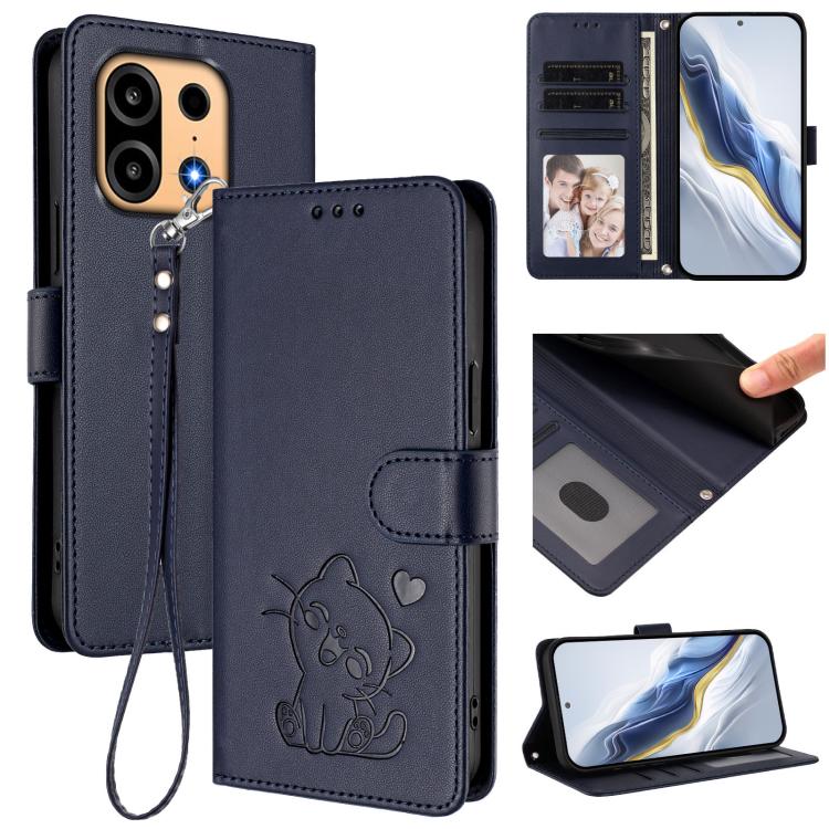 Embossed Heart Cat Leather Phone Case with Hand Strap, For OnePlus Turbo 6X Pro 5G, For OnePlus Turbo 6 / 6V 5G, For OnePlus Nord 5 5G / Ace 5 Ultra, For OnePlus Nord CE5 / Ace 5 Racing, For OnePlus 13T 5G, For OnePlus 13R / Ace 5 Pro / Ace 5          ...