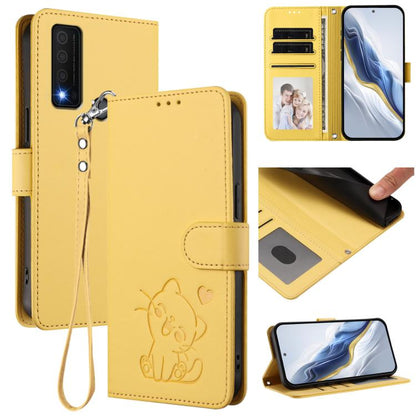 Embossed Heart Cat Leather Phone Case with Hand Strap, For TCL Stylus 5G, For TCL 303, For TCL 30T / T603DL, For TCL 20R / Bremen 5G / 20AX 5G, For TCL 30 4G / 5G / 30+, For TCL 30 SE, For TCL 30 XE 5G / 30V 5G / T781S