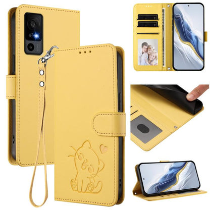 Embossed Heart Cat Leather Phone Case with Hand Strap, For TCL 50 SE / 40 NxtPaper 4G, For TCL 501 / Vodafone Smart M25, For TCL 505 / T509K / T5094, For TCL 502, For TCL 40 SE, For TCL 403 / Vodafone Smart M23, For TCL 40 R 5G / Sharp Aquos V6 5G     ...