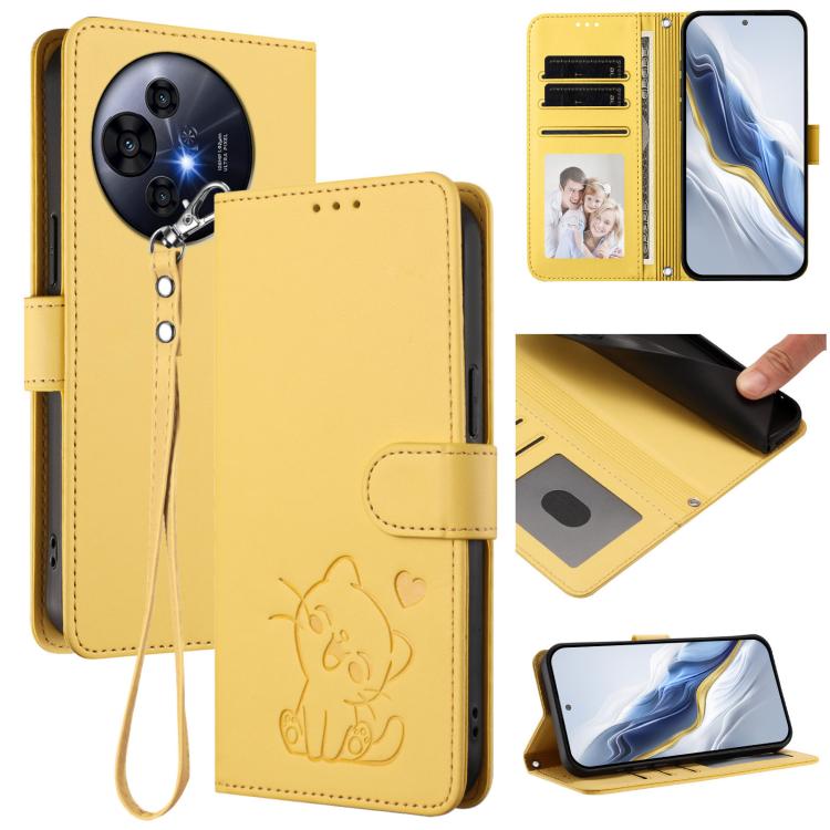 Embossed Heart Cat Leather Phone Case with Hand Strap, For TCL K70 Power 4G / K70 4G, For TCL NxtPaper 70 Pro 5G, For TCL K32 5G / K33 5G, For TCL 60 SE NxtPaper 5G, For TCL 30Z / T602DL / 30 LE / T602DL, For TCL 40 XL / Lively Jitterbug Smart4        ...