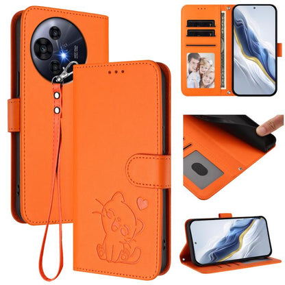 Embossed Heart Cat Leather Phone Case with Hand Strap, For TCL K70 Power 4G / K70 4G, For TCL NxtPaper 70 Pro 5G, For TCL K32 5G / K33 5G, For TCL 60 SE NxtPaper 5G, For TCL 30Z / T602DL / 30 LE / T602DL, For TCL 40 XL / Lively Jitterbug Smart4        ...