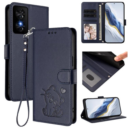 Embossed Heart Cat Leather Phone Case with Hand Strap, For TCL 50 SE / 40 NxtPaper 4G, For TCL 501 / Vodafone Smart M25, For TCL 505 / T509K / T5094, For TCL 502, For TCL 40 SE, For TCL 403 / Vodafone Smart M23, For TCL 40 R 5G / Sharp Aquos V6 5G     ...