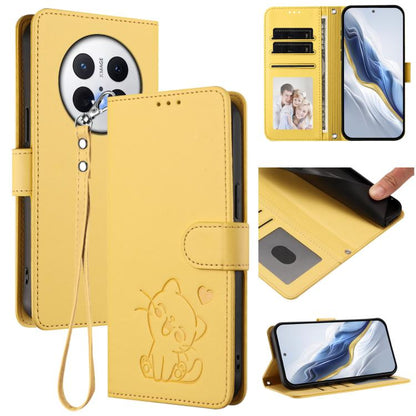 Embossed Heart Cat Leather Phone Case with Hand Strap, For Huawei nova 14 Ultra, For Huawei nova 14 Pro, For Huawei nova 14, For Huawei Enjoy 80 / Nova Y73, For Huawei nova 13i / nova 12i Global, For Huawei Mate 70 Pro, For Huawei Mate 70              ...