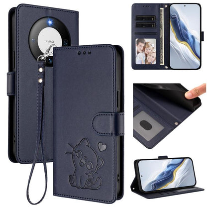 Embossed Heart Cat Leather Phone Case with Hand Strap, For Huawei Pura 70 Pro / Pura 70 Pro+, For Huawei Pura 70 Ultra, For Huawei nova 12s / nova 12 Lite / nova 11, For Huawei Pura 70, For Huawei Mate 60 Pro / Mate 60 Pro+, For Huawei Mate 60         ...