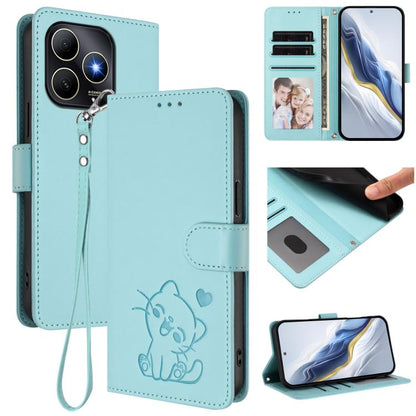 Embossed Heart Cat Leather Phone Case with Hand Strap, For Huawei nova 15 / nova 16z, For Huawei nova 16, For Huawei Pura 90 Pro Max 5G, For Huawei Pura 90 Pro 5G, For Huawei Mate 70 Air 5G, For Huawei Pura 80 Ultra 5G                                  ...