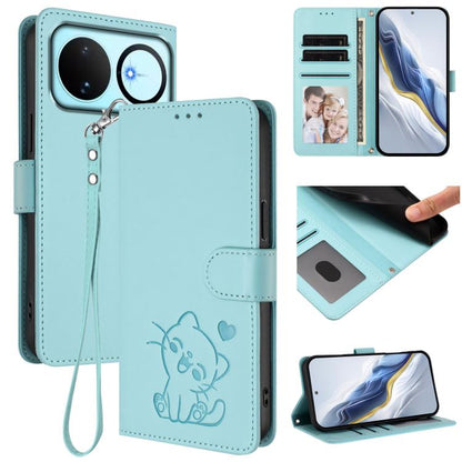 Embossed Heart Cat Leather Phone Case with Hand Strap, For Huawei nova 15 / nova 16z, For Huawei nova 16, For Huawei Pura 90 Pro Max 5G, For Huawei Pura 90 Pro 5G, For Huawei Mate 70 Air 5G, For Huawei Pura 80 Ultra 5G                                  ...