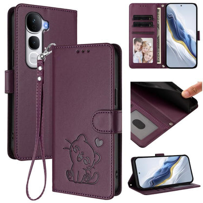Embossed Heart Cat Leather Phone Case with Hand Strap, For vivo Y400 Pro 5G, For vivo X200 FE / vivo S30 Pro mini, For vivo S30, For vivo X200s, For vivo iQOO Z10 / Y300 Pro+ / T4, For vivo iQOO Z10x / Y29 4G / T4x / Y300t, For vivo V50 / vivo V50e    ...