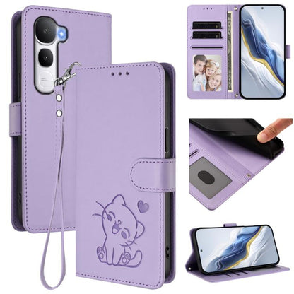 Embossed Heart Cat Leather Phone Case with Hand Strap, For vivo X300 FE 5G / S50 Pro mini 5G, For vivo X300s, For vivo Y21 5G 2026 / vivo Y05 4G, For vivo V70 FE 5G, For vivo X300 Ultra, For vivo V60 Lite 5G Global, For vivo Y400 5G                    ...