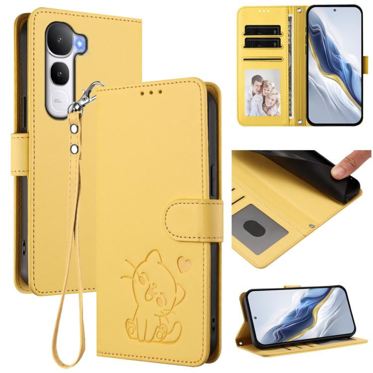 Embossed Heart Cat Leather Phone Case with Hand Strap, For vivo X300 FE 5G / S50 Pro mini 5G, For vivo X300s, For vivo Y21 5G 2026 / vivo Y05 4G, For vivo V70 FE 5G, For vivo X300 Ultra, For vivo V60 Lite 5G Global, For vivo Y400 5G                    ...