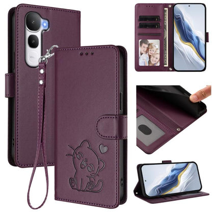 Embossed Heart Cat Leather Phone Case with Hand Strap, For vivo X300 FE 5G / S50 Pro mini 5G, For vivo X300s, For vivo Y21 5G 2026 / vivo Y05 4G, For vivo V70 FE 5G, For vivo X300 Ultra, For vivo V60 Lite 5G Global, For vivo Y400 5G                    ...