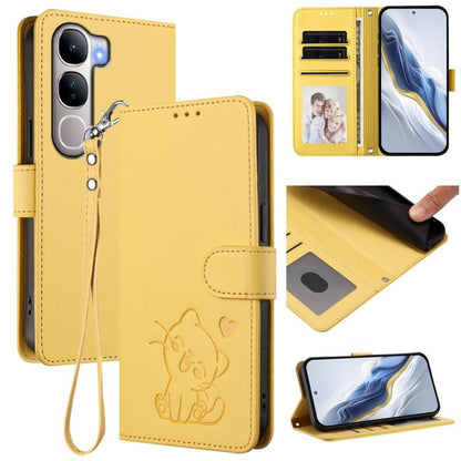 Embossed Heart Cat Leather Phone Case with Hand Strap, For vivo Y29s 5G / vivo Y04 4G Global, For vivo Y19s / vivo Y29 5G, For vivo S20, For vivo S20 Pro, For vivo Y300 / V40 Lite 4G / 5G IDN, For vivo X200, For vivo X200 Pro mini, For vivo X200 Pro   ...