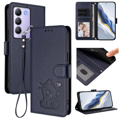Embossed Heart Cat Leather Phone Case with Hand Strap, For vivo Y29s 5G / vivo Y04 4G Global, For vivo Y19s / vivo Y29 5G, For vivo S20, For vivo S20 Pro, For vivo Y300 / V40 Lite 4G / 5G IDN, For vivo X200, For vivo X200 Pro mini, For vivo X200 Pro   ...
