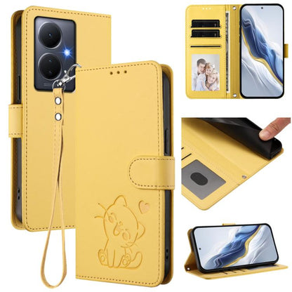 Embossed Heart Cat Leather Phone Case with Hand Strap, For vivo Y35+ / Y35m+ / Y27 4G 2023, For vivo Y02 / Y02A / Y02t / Y11 2023, For vivo Y78 / Y78+ / V29 Lite, For vivo Y100 5G / vivo Y100A Global, For vivo S16 / S16 Pro / V27 / V27 Pro             ...