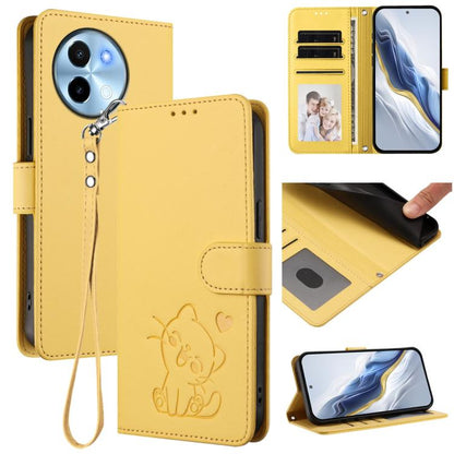 Embossed Heart Cat Leather Phone Case with Hand Strap, For vivo Y38 / vivo T3x Global, For vivo iQOO Z9x, For vivo iQOO Z9 / iQOO Z9 Turbo, For vivo S18 / S18 Pro / V30 / V30 Pro, For vivo V29e / V30 Lite 5G / Y200 5G Global, For vivo X100             ...