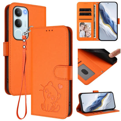 Embossed Heart Cat Leather Phone Case with Hand Strap, For vivo Y29s 5G / vivo Y04 4G Global, For vivo Y19s / vivo Y29 5G, For vivo S20, For vivo S20 Pro, For vivo Y300 / V40 Lite 4G / 5G IDN, For vivo X200, For vivo X200 Pro mini, For vivo X200 Pro   ...