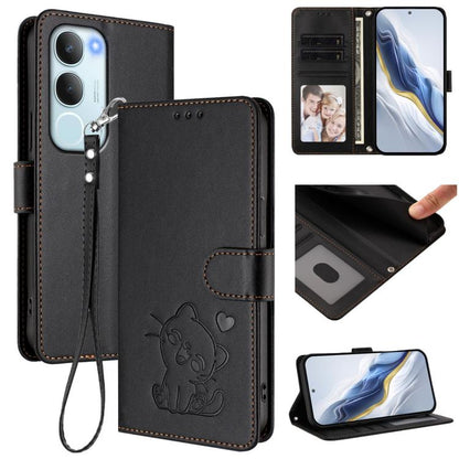 Embossed Heart Cat Leather Phone Case with Hand Strap, For vivo Y29s 5G / vivo Y04 4G Global, For vivo Y19s / vivo Y29 5G, For vivo S20, For vivo S20 Pro, For vivo Y300 / V40 Lite 4G / 5G IDN, For vivo X200, For vivo X200 Pro mini, For vivo X200 Pro   ...