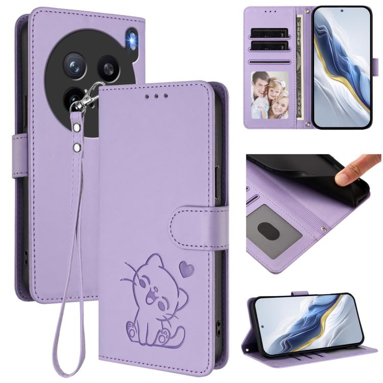 Embossed Heart Cat Leather Phone Case with Hand Strap, For vivo Y400 Pro 5G, For vivo X200 FE / vivo S30 Pro mini, For vivo S30, For vivo X200s, For vivo iQOO Z10 / Y300 Pro+ / T4, For vivo iQOO Z10x / Y29 4G / T4x / Y300t, For vivo V50 / vivo V50e    ...