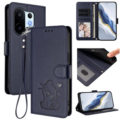 Embossed Heart Cat Leather Phone Case with Hand Strap, For vivo Y400 Pro 5G, For vivo X200 FE / vivo S30 Pro mini, For vivo S30, For vivo X200s, For vivo iQOO Z10 / Y300 Pro+ / T4, For vivo iQOO Z10x / Y29 4G / T4x / Y300t, For vivo V50 / vivo V50e    ...