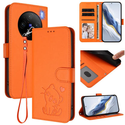 Embossed Heart Cat Leather Phone Case with Hand Strap, For vivo iQOO Z9s / vivo V40e, For vivo S19 Pro / V40 / V40 Pro / T3 Ultra, For vivo iQOO Z9 Lite / Y18 / Y28s / Y37m 5G, For vivo iQOO Z9s Pro / vivo T3 Pro 5G, For vivo V40 Lite 5G / vivo V30e   ...