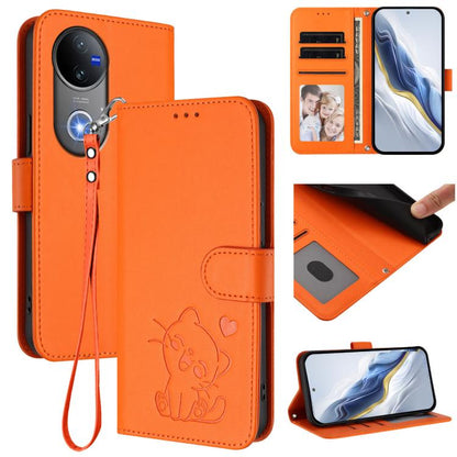 Embossed Heart Cat Leather Phone Case with Hand Strap, For vivo Y400 Pro 5G, For vivo X200 FE / vivo S30 Pro mini, For vivo S30, For vivo X200s, For vivo iQOO Z10 / Y300 Pro+ / T4, For vivo iQOO Z10x / Y29 4G / T4x / Y300t, For vivo V50 / vivo V50e    ...