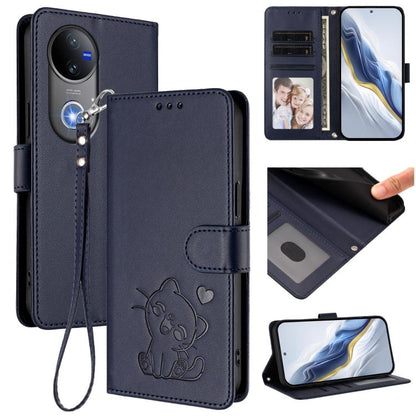 Embossed Heart Cat Leather Phone Case with Hand Strap, For vivo Y400 Pro 5G, For vivo X200 FE / vivo S30 Pro mini, For vivo S30, For vivo X200s, For vivo iQOO Z10 / Y300 Pro+ / T4, For vivo iQOO Z10x / Y29 4G / T4x / Y300t, For vivo V50 / vivo V50e    ...