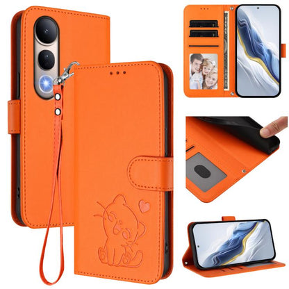 Embossed Heart Cat Leather Phone Case with Hand Strap, For vivo Y400 Pro 5G, For vivo X200 FE / vivo S30 Pro mini, For vivo S30, For vivo X200s, For vivo iQOO Z10 / Y300 Pro+ / T4, For vivo iQOO Z10x / Y29 4G / T4x / Y300t, For vivo V50 / vivo V50e    ...